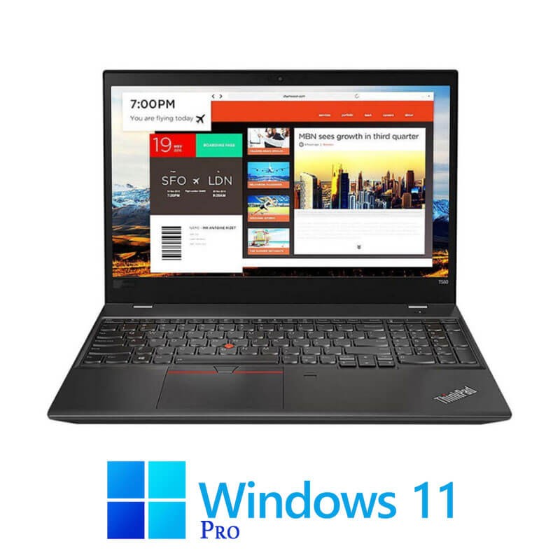 Laptop Lenovo T580, Quad Core i5-8250U, 16GB DDR4, SSD, Display NOU, Win 11 Pro