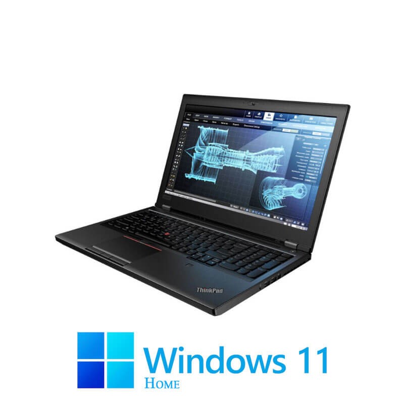 Laptop Lenovo P52, i7-8850H, 512GB SSD, Quadro P2000, Display NOU, Win 11 Home