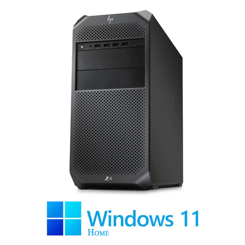 Workstation HP Z4 G4, Quad Core W-2123, 16GB DDR4, SSD, Quadro P400, Win 11 Home
